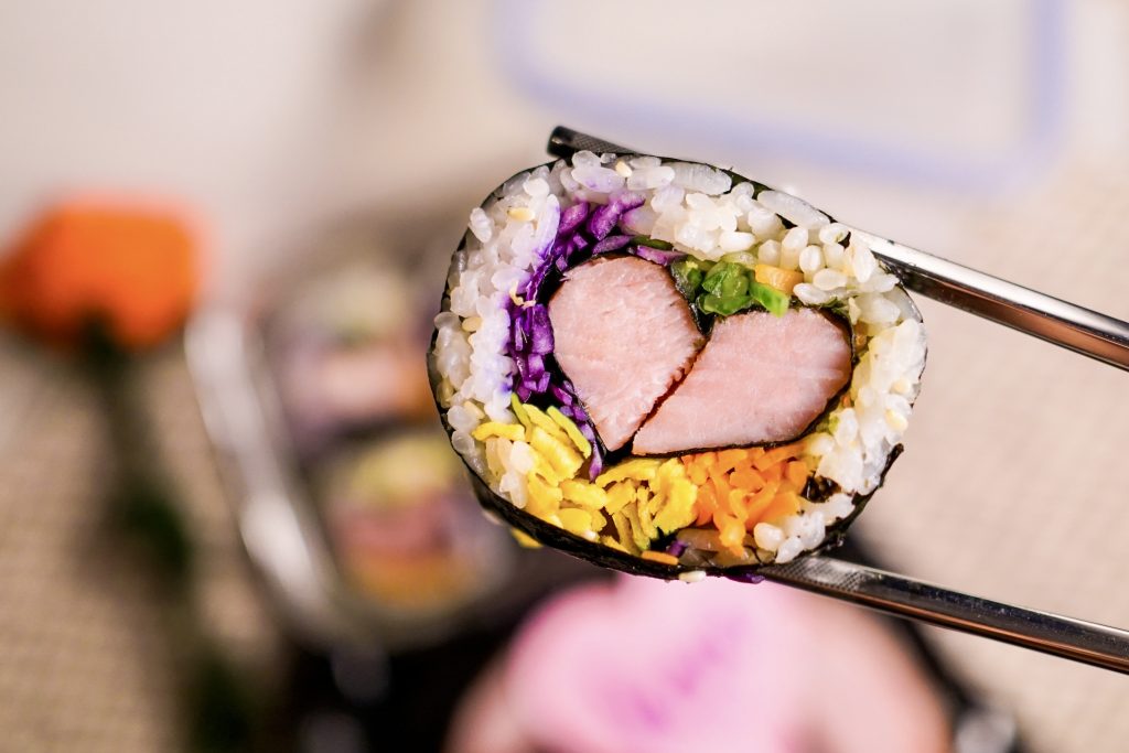 Valentine’s Day Heart-Shaped Ham Kimbap